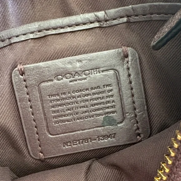 Coach Dark Brown Leather Shoulder Bag with Gold Chain - Picture 4 of 8